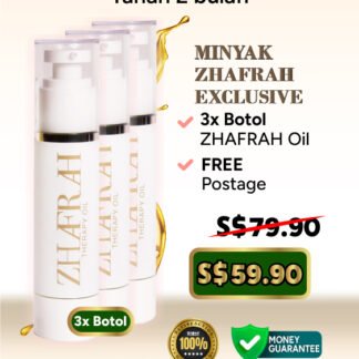 Pakej Trial 2 bulan Minyak Zhafrah Excusive – 3 Botol